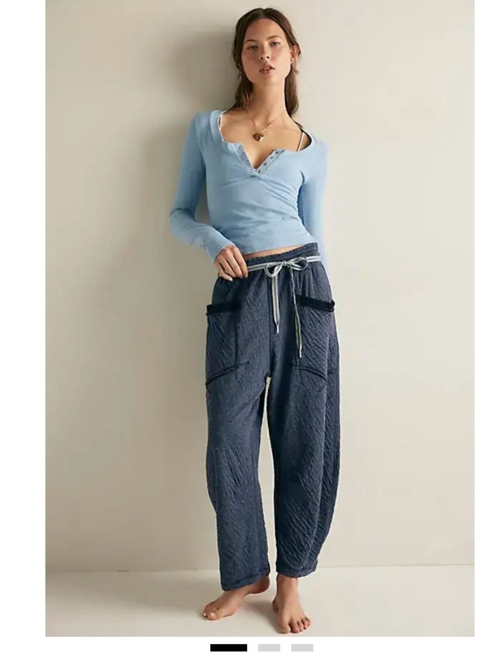 Intimately Free People barrel pants in heather navy size XS.Boho,loungewear